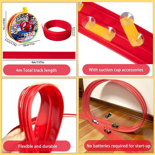 4M Flexible Speed Race Track with Cars – Dual Lane Racing Fun for Kids