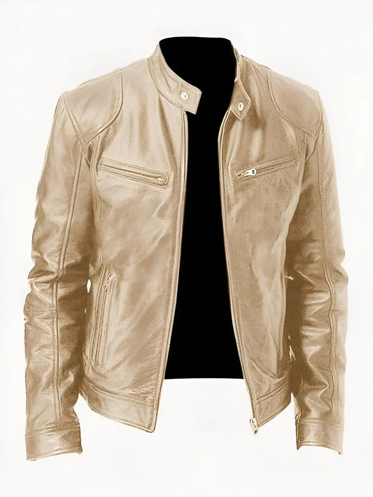 Sophie | Classic Slim-Fit Faux Leather Biker Jacket