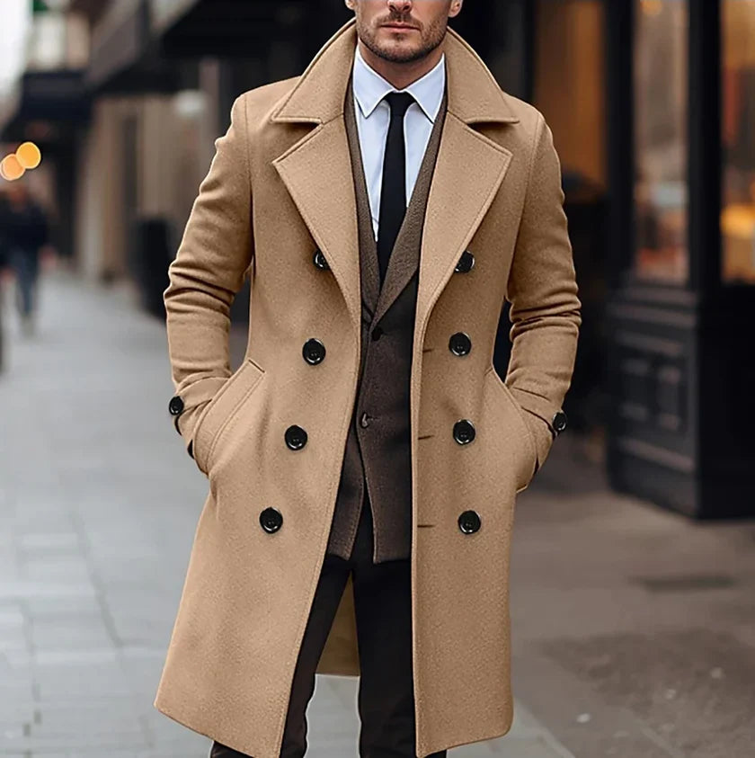 Chloe | Elegant Wool Blend Men’s Trench Coat