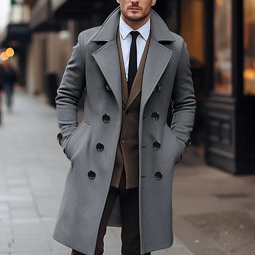 Chloe | Elegant Wool Blend Men’s Trench Coat