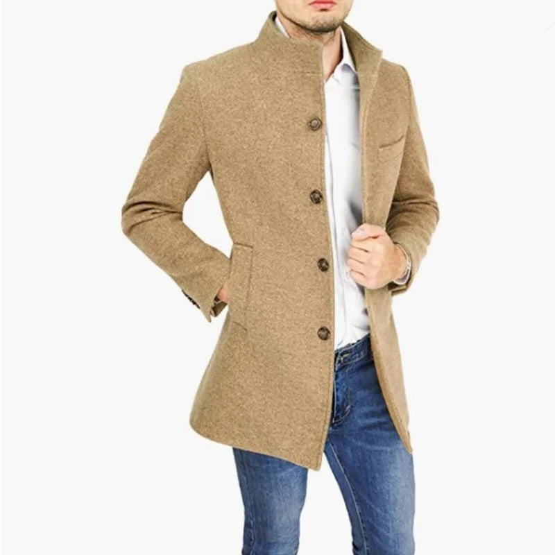 Olivia | Classic Button-Up Long Coat for Men