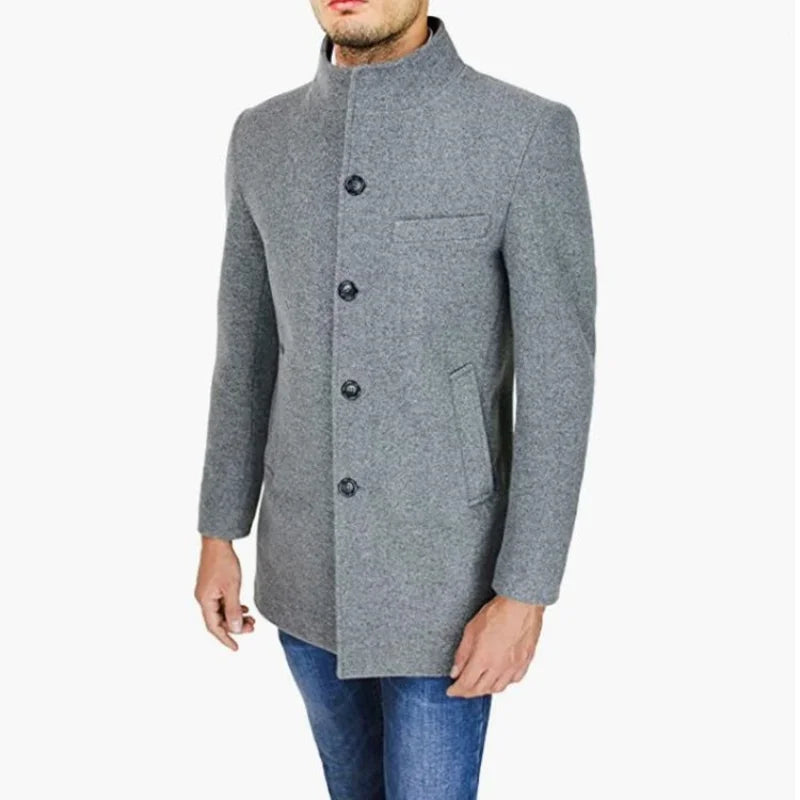 Olivia | Classic Button-Up Long Coat for Men
