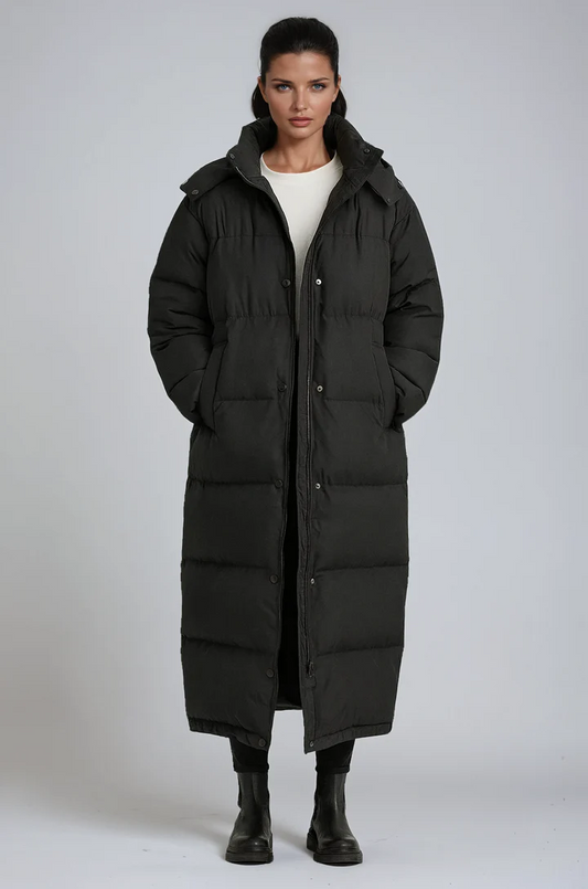 Amelia Long Hooded Puffer Coat – Ultra Warm • Waterproof • Winter Essential