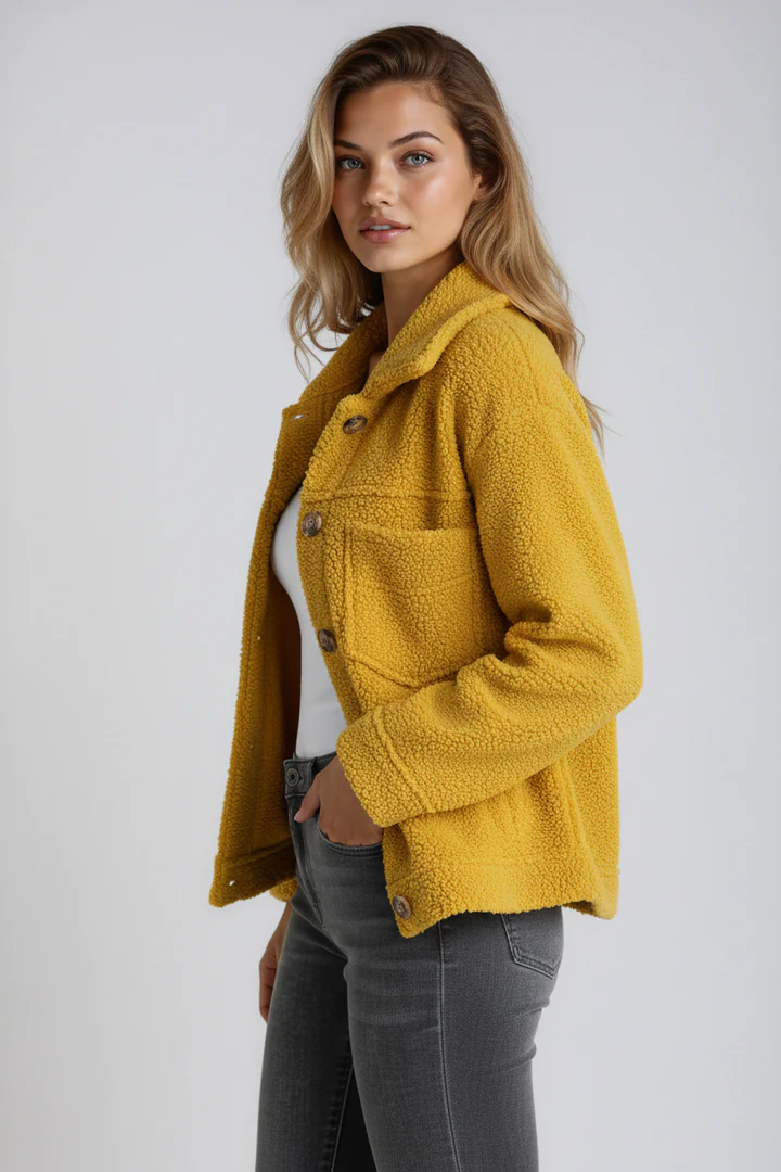 Isla | Soft Fleece Button Jacket – Cozy • Stylish • Everyday Comfort