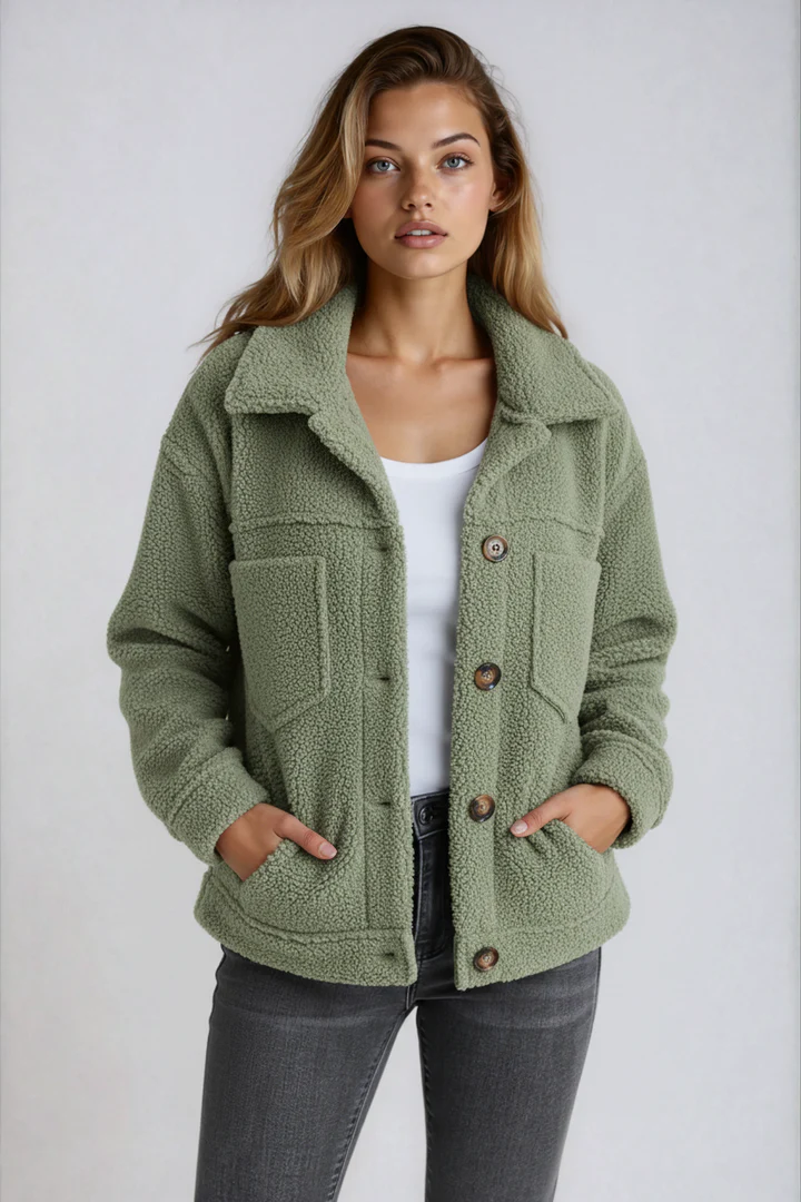 Isla | Soft Fleece Button Jacket – Cozy • Stylish • Everyday Comfort