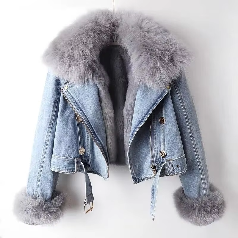 Amelia | Luxury Faux Fur Denim Jacket