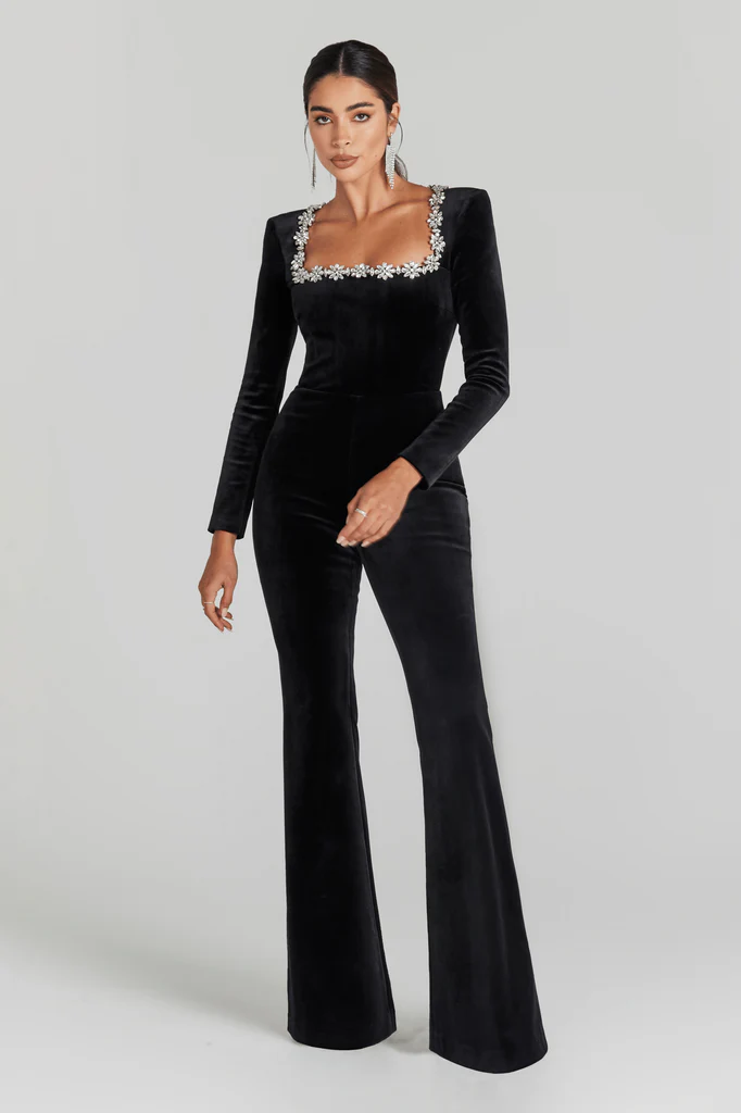 ISLA | Black Velvet Jumpsuit