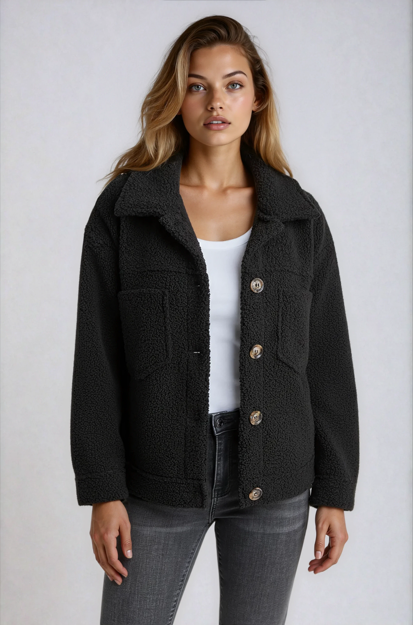 Isla | Soft Fleece Button Jacket – Cozy • Stylish • Everyday Comfort