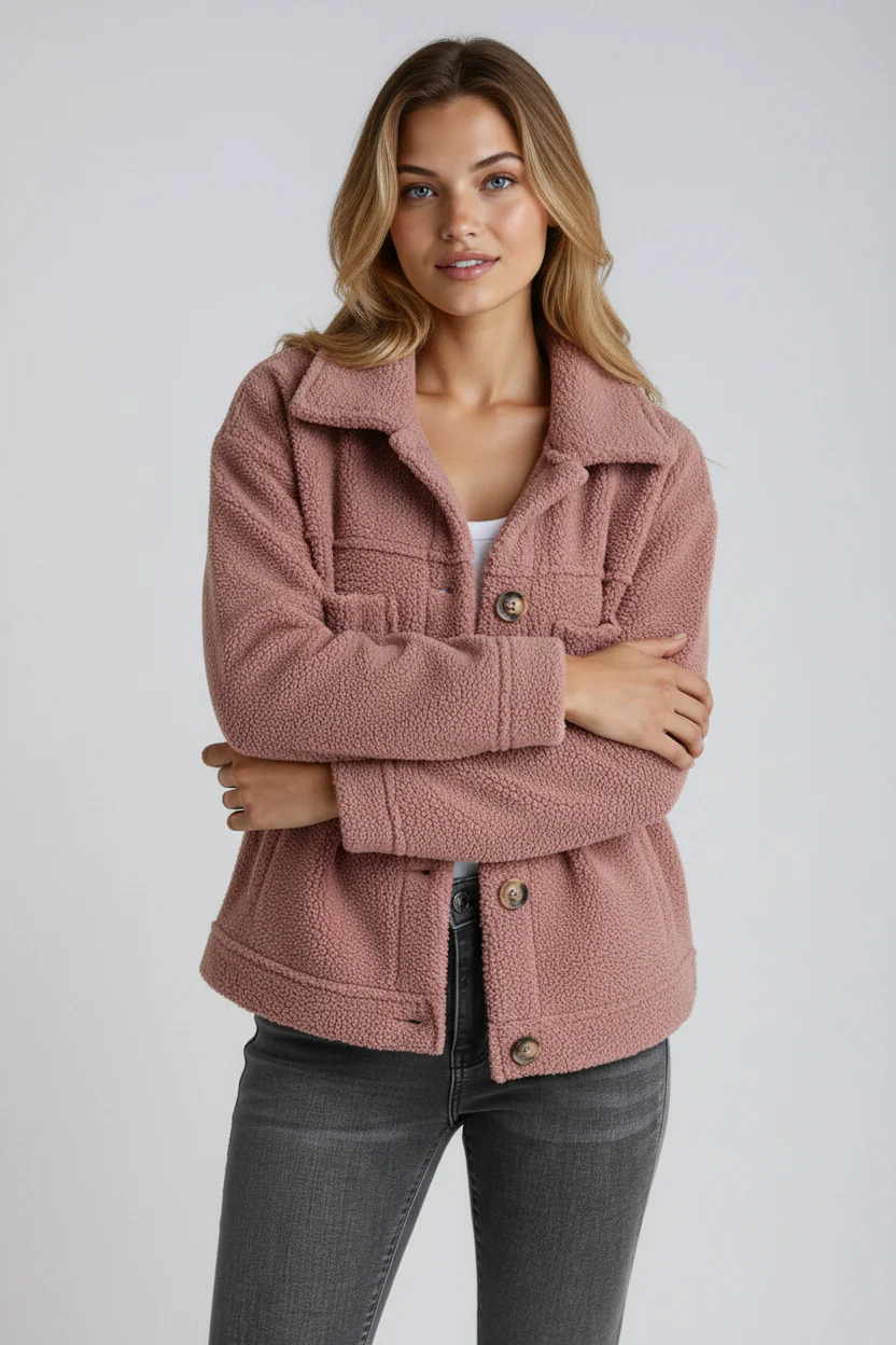 Isla | Soft Fleece Button Jacket – Cozy • Stylish • Everyday Comfort