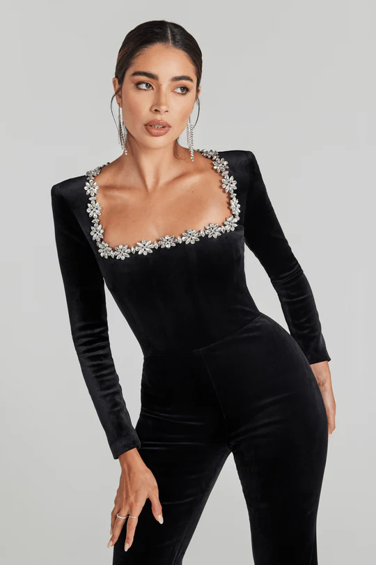 ISLA | Black Velvet Jumpsuit